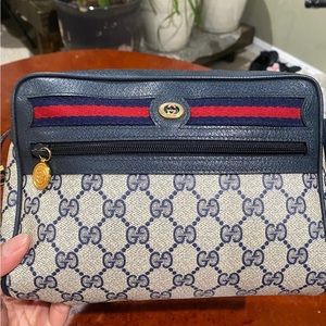 Gucci Blue Sherry Line Shoulder/Crossbody Bag